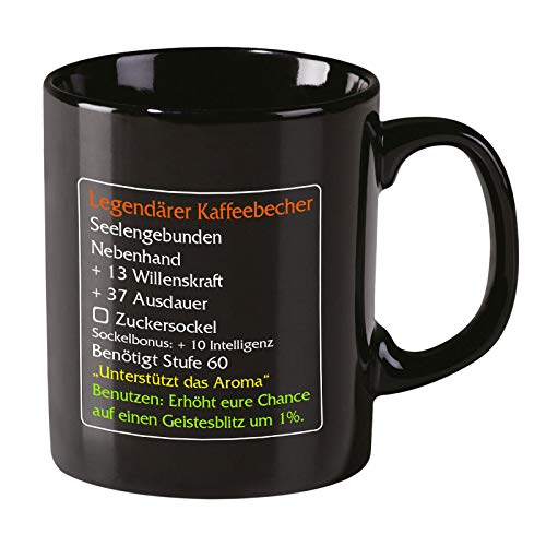 Taza de café legendaria Elbenwald Nivel de la taza 60mmo Artículo Classic para World of Warcraft Fans 320ml Ceramic Black