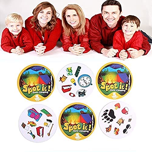 TDHLW Juegos de Mesa Juego de Escritorio para niños Juegos de Cartas Spot It Tin Box Juego de Escritorio de Rompecabezas de Halloween Spot It,E