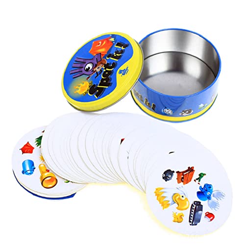TDHLW Juegos de Mesa Juego de Escritorio para niños Juegos de Cartas Spot It Tin Box Juego de Escritorio de Rompecabezas de Halloween Spot It,E