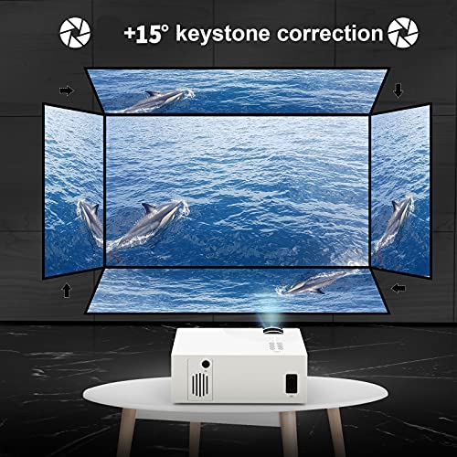 TECDIGBO WiFi proyectores Para películas y juegos(6500 lúmenes, 1080P proyector para movil 55000 horas, compatible con TV Stick, VGA, PS4, HDMI, TF, AV, USB, iOS y Android