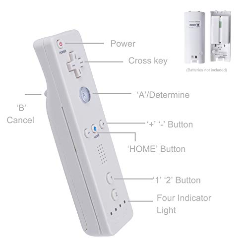 TechKen Mando para Wii con Nunchuck Wii Controller con Nunchuk Wii, mando a distancia para Wii (controlador sin Motion Plus)