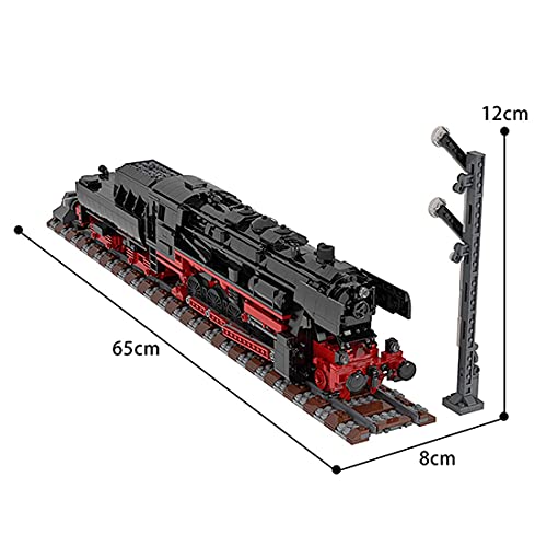 Technics Train Set, 2541 PCSechnics WW2 German BR 52 Steam Train Juego de Bloques de construcción con vías de Tren, Compatible con LegoTechnic, MOC-25554