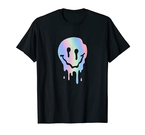 Techno Smiley Melting Face Funny LSD MDMA Psicodélico Camiseta