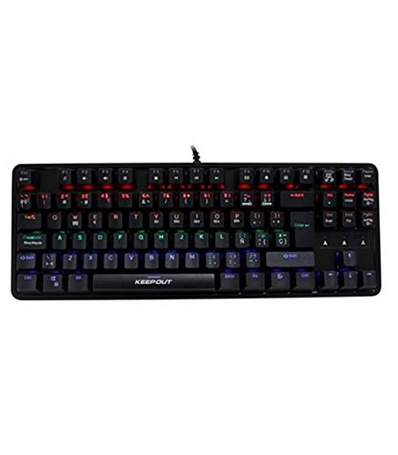 TECLADO MECANICO COMPACTO GAMING KEEPOUT F105 RETROILUMINADO RGB FLOW TECLAS PROGRAMABLES 12 TECLAS MULTIMEDIA