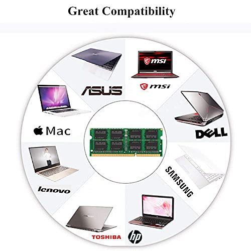 TECMIYO 16GB DDR3(2x8GB) PC3L 12800s sodimm DDR3L / DDR3 1600MHz CL11 PC3-12800 1.35V/1.5V 204Pin Non-ECC Unbuffered SODIMM Laptop Memory Ram Module for Mac, Intel and AMD System