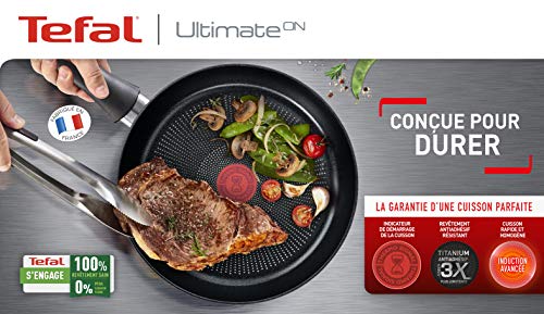 Tefal Ultimate On - Juego de 2 Sartenes: 2 Sartenes de 20/26 cm con revestimiento muy resistente, Thermo-Signal, Thermo-Fusion, forma profunda, todo tipo de cocinas, apto para horno, sin PFOA