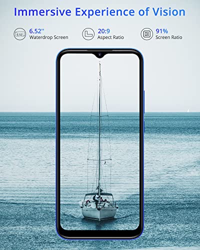 Teléfono Móvil Libre, DOOGEE X96 2021 4G Moviles Baratos, 5400mAh Android 11 Smartphone Libre 2GB RAM+32GB ROM, Cámara Cuádruple 8MP, Pantalla Waterdrop 6.52'', Octa Core, Face ID/Huella Dactilar Azul