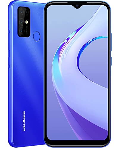 Teléfono Móvil Libre, DOOGEE X96 2021 4G Moviles Baratos, 5400mAh Android 11 Smartphone Libre 2GB RAM+32GB ROM, Cámara Cuádruple 8MP, Pantalla Waterdrop 6.52'', Octa Core, Face ID/Huella Dactilar Azul