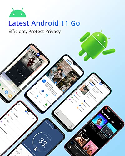 Teléfono Móvil Libre, DOOGEE X96 2021 4G Moviles Baratos, 5400mAh Android 11 Smartphone Libre 2GB RAM+32GB ROM, Cámara Cuádruple 8MP, Pantalla Waterdrop 6.52'', Octa Core, Face ID/Huella Dactilar Azul