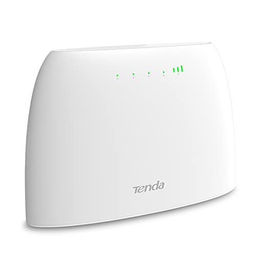 Tenda 4G03 WiFi Router 4G LTE 300 Mbps, Banda Inalámbrica de 2.4 GHz, Control Parental, Monitoreo de Tráfico de Datos, Puerto LAN / WAN, con Ranura para Tarjeta SIM