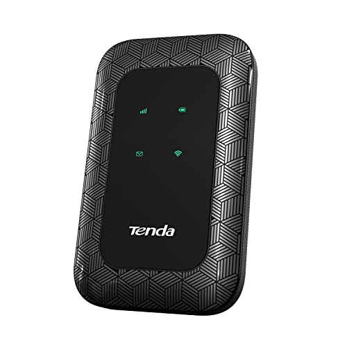 Tenda 4G180 V3.0 - Router 4G Móvil, Wi-Fi MiFi 4G LTE Cat4 150 Mbps, Batería de 2100 mAh, hasta 10 Horas, Play y Plug, Ranura Micro SD, Acceso a la Red Celular con Tarjeta SIM, para Viajes, Negocios