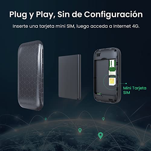 Tenda 4G180 V3.0 - Router 4G Móvil, Wi-Fi MiFi 4G LTE Cat4 150 Mbps, Batería de 2100 mAh, hasta 10 Horas, Play y Plug, Ranura Micro SD, Acceso a la Red Celular con Tarjeta SIM, para Viajes, Negocios