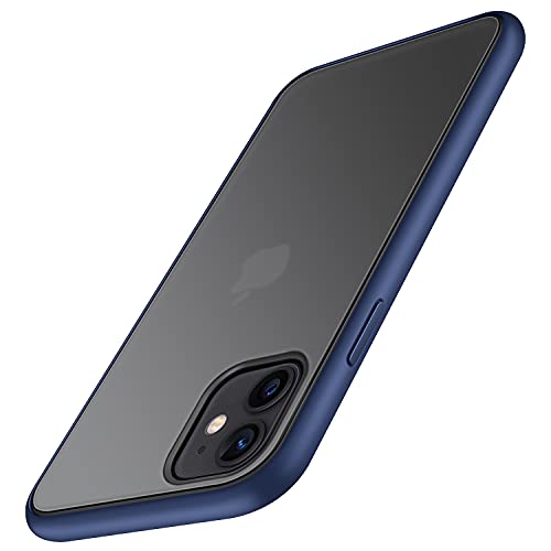 TENDLIN Funda Compatible con iPhone 11, Carcasa Protectora Anti Choques con Duro Translúcida Mate Panel Posterior y Marco de Silicona Suave Cómoda Case - Azul Mate