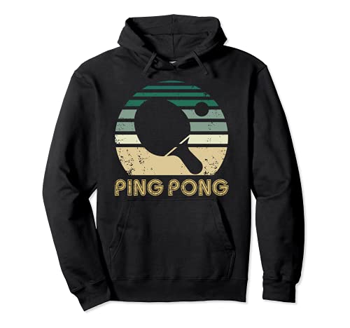 Tenis Mesa Vintage Ping Pong Retro Bola Juego Equipo Jugador Sudadera con Capucha