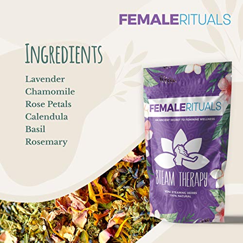 Terapia de vapor de rituales femeninos (2 oz) Yoni Hierbas al vapor Natural V Steam Yoni Kit de desintoxicación de vapor