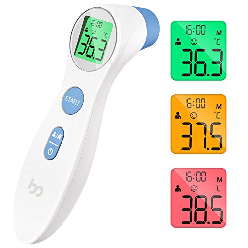 Termómetro de Frente, Femometer Médico Termómetros, Medir de Forma Instantánea y Precisa la con Pantalla Digital para Bebés, Niños, Adultos
