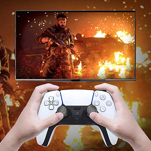 TEUVO Thumb Grips para PS4 y para PS5, 2 Piezas Silicona Thumbsticks Joystick Grips para Mejorar la Precisión de la Puntería y el Control, Negro