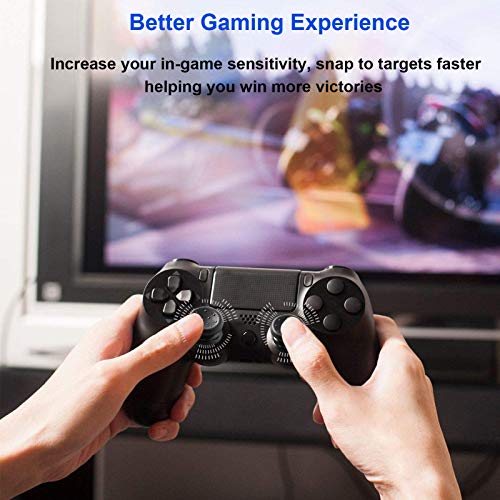 TEUVO Thumb Grips para PS4 y para PS5, 2 Piezas Silicona Thumbsticks Joystick Grips para Mejorar la Precisión de la Puntería y el Control, Negro