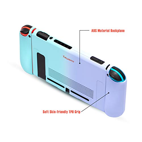 Teyomi Funda para Nintendo Switch con 2 Tapas para Joystick, Mango ergonómico de TPU y Carcasa de plástico ABS con diseño de acoplador, Amortiguador y Resistente a los arañazos