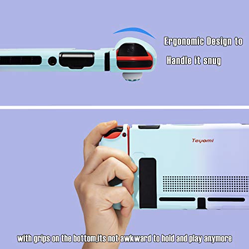 Teyomi Funda para Nintendo Switch con 2 Tapas para Joystick, Mango ergonómico de TPU y Carcasa de plástico ABS con diseño de acoplador, Amortiguador y Resistente a los arañazos