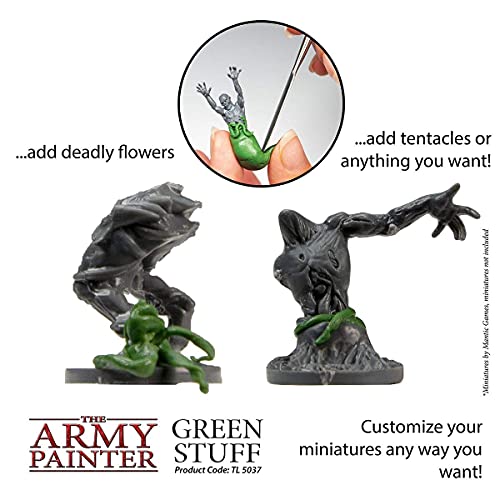 The Army Painter | The Original Green Stuff | 2 Part Modelling Clay, 20cm - Mouldable Model Putty Modelling Compound for Miniatures, Easy-to-Knead Epoxy Clay for Sculpting Kneadatite.