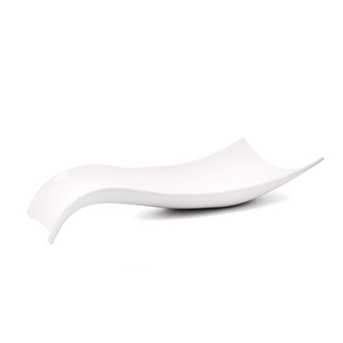 THE CHEF COLLECTION – Plato Hawai, Colección Wonder, plato presentación, porcelana blanca, 30,8x15,5x6,0 cm