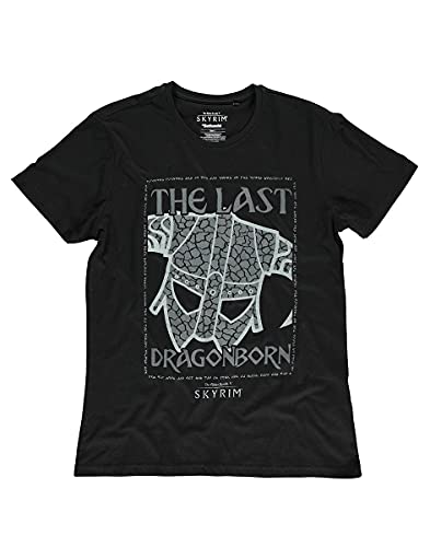 The Elder Scrolls V - Skyrim - The Last Dragonborn Hombre Camiseta Negro XL, 100% algodón, Regular