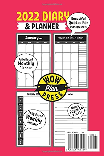 This is my time machine: photographer 2022 monthly & weekly planner for beginner,amateur & professionals perfect present for office
