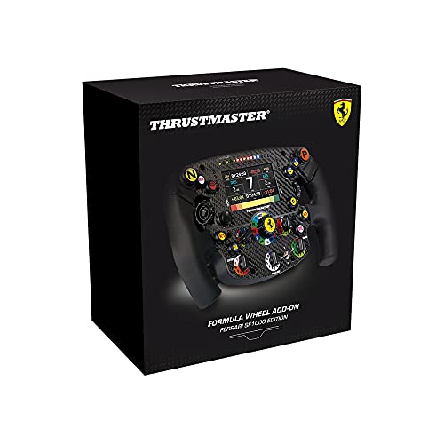 Thrustmaster - Formula Wheel Add On Ferrari SF 1000 Edition Volante Réplica, PC, PS 4 PS 5 Xbox One y Series X|S Pantalla y Panel LED, Placa Frontal 100 Fibra de Carbono (PlayStation 5)