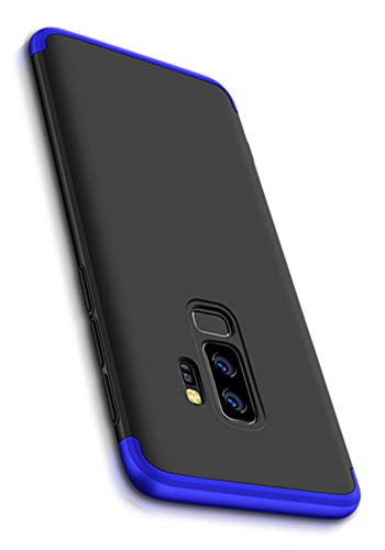 Tianqin Funda Samsung Galaxy S9 Plus Ultra Delgado Todo Incluido Caja 3 en 1 Case Bumper Protective Anti-Shock Carcasa Case Dura Slim Fit para Samsung Galaxy S9 Plus - Negro Azul