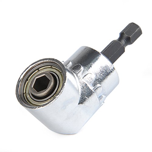 TIMESETL 105 Grado Taladro de ángulo recto 1/4 de pulgada de 6 mm hexagonal Broca de destornillador de socket adaptador de portabrocas