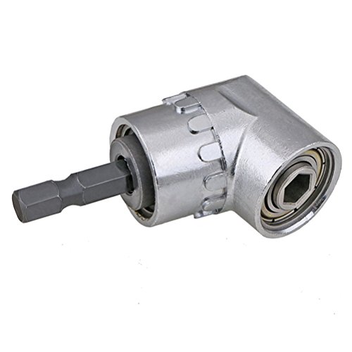 TIMESETL 105 Grado Taladro de ángulo recto 1/4 de pulgada de 6 mm hexagonal Broca de destornillador de socket adaptador de portabrocas