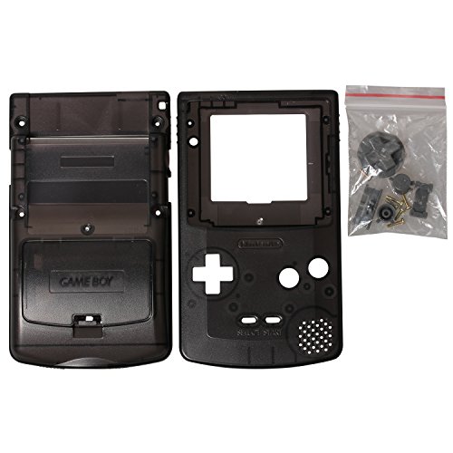 Timorn Completo Vivienda Shell Case Cover Reemplazo para GBC Gameboy Color (Transparente Negro)