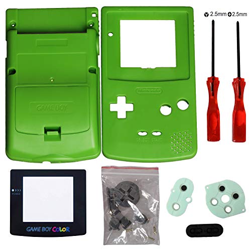 Timorn Completo Vivienda Shell Case Cover Reemplazo para GBC Gameboy Color (Verde)