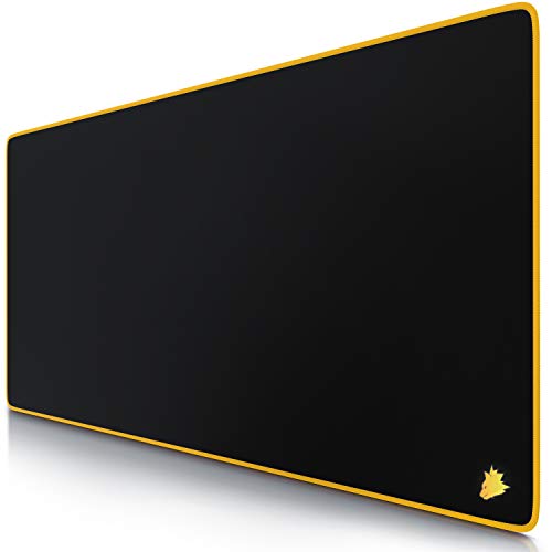 TITANWOLF - Alfombrilla de ratón de Gran tamaño 900 x 400mm - Mouse Pad Gaming XXL – Precisión y Velocidad en Juegos - Antideslizante, Resistente al Agua - Superficie de Tejido – Motivo Icon Yellow