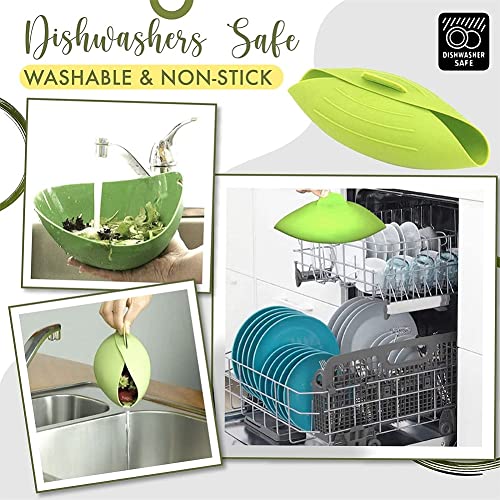 TLEEY Silicone Bread Bowl, Heat Resistant Foldable Cooking Pocke, Foldable Silicone Cooking Pocket, Steamer Basket, Microwave Vegetable Steamer, Loaf Pan