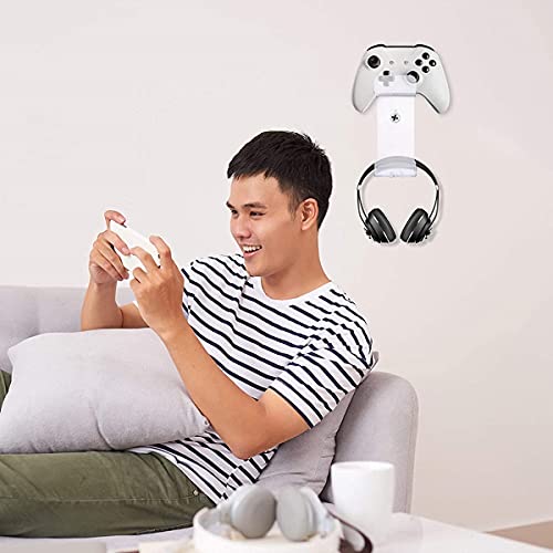 TLING Soporte de Controlador de PS5 y Auriculares, Universal Soporte de Suspensión de Pared para Controlador de Gamepad y Auriculares para PS5 / PS4 / Nintendo Switch