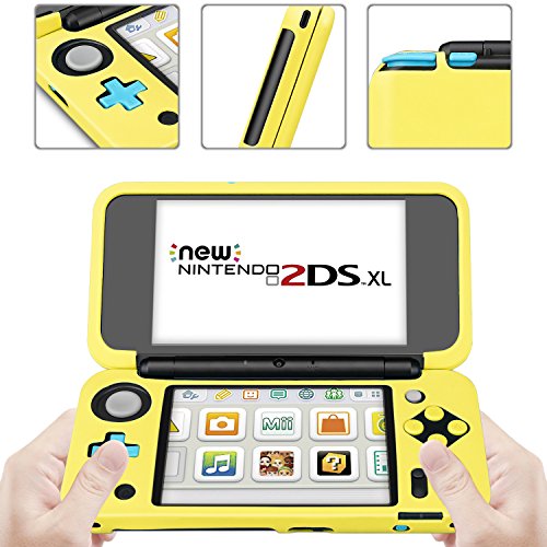 TNP Funda protectora para nueva Nintendo 2DS XL LL, Funda de silicona con agarre protector de goma suave para la consola, Accesorios para la nueva Nintendo 2DS XL LL (Color amarrillo)