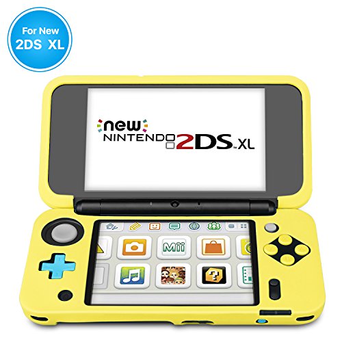 TNP Funda protectora para nueva Nintendo 2DS XL LL, Funda de silicona con agarre protector de goma suave para la consola, Accesorios para la nueva Nintendo 2DS XL LL (Color amarrillo)