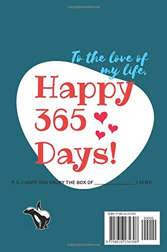 TO THE LOVE OF MY LIFE, HAPPY 365 DAYS! I P.S. HOPE YOU ENJOY THE BOX I SENT! RED PARROT CARTOON: 6in x 9in RULED PAPERS, 120 PAGES,  BIRTHDAYS, ANIMALS NOTEBOOK FOR KIDS & ADULTS
