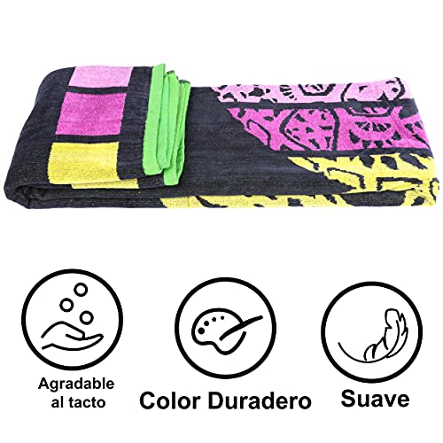Toalla de Playa Grande Antiarena Toalla 100% Algodón 90x170cm Toallas de Piscina Grandes Suave y de Secado Rápido - Tortuga B