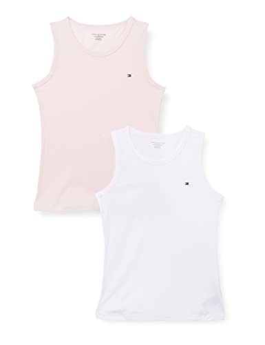 Tommy Hilfiger 2P Tank Top Juego de Pijama, Pale Pink/White, 8/10/2020 para Niñas