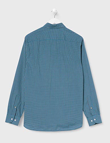 Tommy Hilfiger Micro Buffalo Check Shirt Camisa, Blue Steam/Pitch Blue/White, X-Small para Hombre