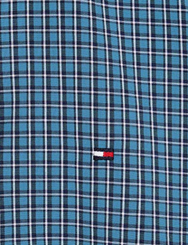 Tommy Hilfiger Micro Buffalo Check Shirt Camisa, Blue Steam/Pitch Blue/White, X-Small para Hombre