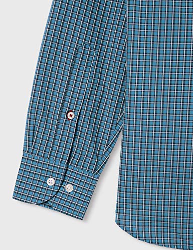 Tommy Hilfiger Micro Buffalo Check Shirt Camisa, Blue Steam/Pitch Blue/White, X-Small para Hombre