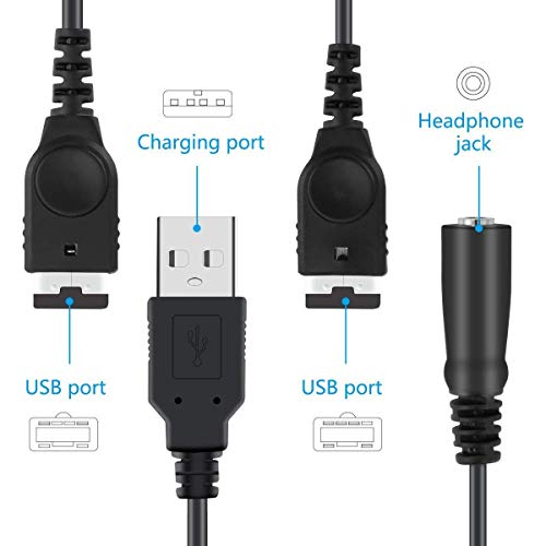 TOOGOO Cable del Cargador Y 3.5Mm Jack de Uricular Cabledel Adaptador para Gameboy Advance GBA SP