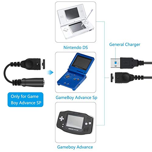 TOOGOO Cable del Cargador Y 3.5Mm Jack de Uricular Cabledel Adaptador para Gameboy Advance GBA SP