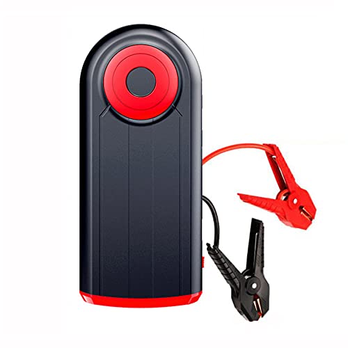 TOTMOX 12 V 12000 mAh Auto batería Booster Jump Starter Pack con abrazaderas, 3 modos de iluminación dual QC 3.0 y puerto USB Arranque de carga rojo y negro