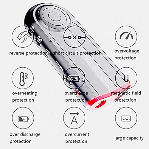 TOTMOX 12 V 12000 mAh Auto batería Booster Jump Starter Pack con abrazaderas, 3 modos de iluminación dual QC 3.0 y puerto USB Arranque de carga rojo y negro