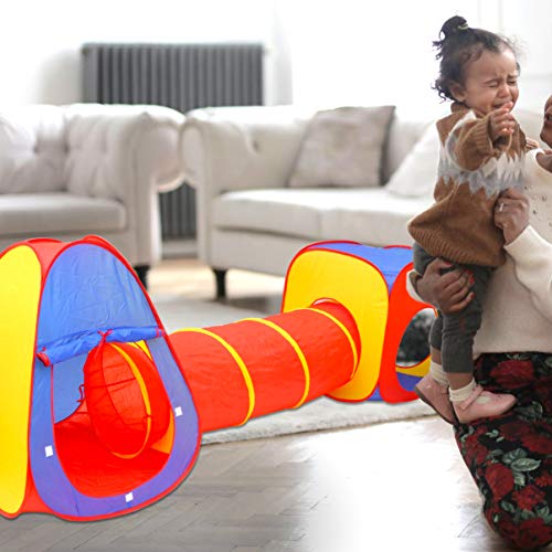 TOYANDONA Tienda de Juegos para Niños con Túnel Interior Al Aire Libre Casa de Juegos Pop up Play Tent Tubo de Rastreo para Niños Niñas